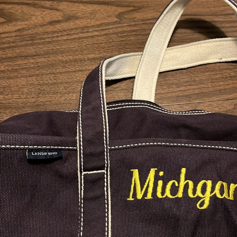 Lands’ End Michigan Blue Large Tote Bag - Picture 2 of 6